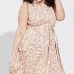 Torrid  Floral Cotton Poplin Collar Button Up Belt Sleeveless Shirt‎ Dres Size 3X Photo 0