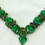 Sterling Silver Mohave Lime Green Copper Infused Turquoise Peridot 925 Necklace Photo 6
