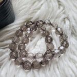 Smoky Gray Stretch Beaded Bracelet Set Photo 0