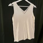 MM.LaFleur  The Peggy Knit Ivory White Sleeveless V Neck Tank Top Photo 2