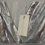 Endless Rose NWT Faux Snake | Animal Print Silver Metallic Long Sleeve Romper Photo 4