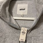 Aerie NWT  Groove-On Velour Cropped Full Zip Ribbed Sweatshirt Jacket XS Grey Photo 4