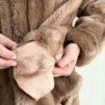 Vintage Mincara Russel Taylor Faux Fur Jacket Womens Large Tan Mob Wife Glam Brown Photo 12