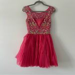 Sherri Hill Bright Pink Beaded Sequin Tulle Mini Skirt Pageant Prom Dress 2 Photo 8