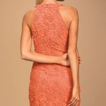 Lulus Lulu’s Love Poem Coral Orange Lace Mini Dress Photo 1