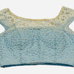 Sherri Hill Stunning Baby Blue Beaded Sequin Cropped Satin Low Back Top 10 Photo 0