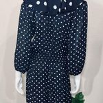 Susan Tudor Vintage Black Polkadot 1980’s Peasant Dress Size M Photo 14
