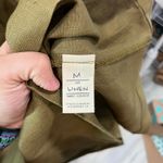 Two Days Off 100% Linen Suki Sheath Dress Pockets Moss Green Lagenlook Medium Photo 4