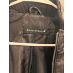 Knoles‎ & Carter Genuine Leather Black Bomber Jacket Ribbed Moto Bikercore Cozy Size M Photo 2