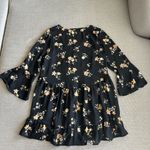 Altar'd State Black Floral Tunic Blouse Photo 1