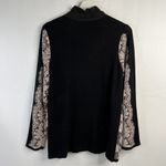 Chico's  Zenergy Size 2 US L 12 Lace Mix Neema Jacket Black Full Zip Knit Stretch Photo 8