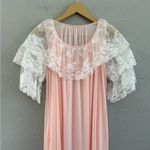 Vintage Miss Elaine Nightgown and Robe Set Size Small Tiered Lace Ruffles 1960's White Photo 3