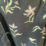 Duluth Trading Womens Floral wrap top Shirt Navy Size Small S Photo 11