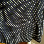 Navy Blue and Gold Polka Dot Midi Dress Classic Career Party Size 12 Photo 6