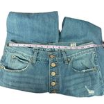 We The Free  Blossom Distressed High Rise Button Fly Raw Hem Womens Jeans Size 30 Photo 10