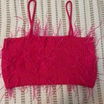 Nasty Gal Pink Feather Crop Top Photo 0