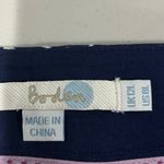 Boden Blue Circle Print Pencil Skirt 8 Long 8L Cotton Linen Classic Preppy Photo 3