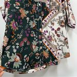Calvin Klein NWT S Floral Blouse long sleeve roll tab button down v- neck office Photo 7