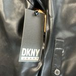 DKNY  Jeans Women's Zip-Front Faux-Leather Long-Sleeve Shirt Photo 7