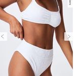 Cotton On  gathered bum Brazilian bikini bottom white petals jacquard XL new Photo 0