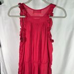 Mustard Seed Red Sleeveless Ruffle Jumpsuit M Button Front Drawstring Waist New Photo 7