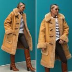 ALC Frank A.L.C. Brunswick Faux Leather & Faux Fur Camel Coat Size Small Photo 4