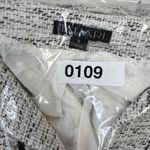 Tahari Size 6 Tweed Blazer Jacket White Black Fringe Stitch Detail V-Neck READ Photo 14