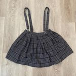 Hot Topic Grey and black plaid skirt with suspenders size small vintage Photo 0
