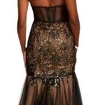 Galina Signature Strapless Corset Gown Size 12 Beaded Strapless Black Photo 1