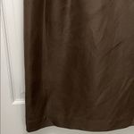 Chocolate Brown Linen Silk Blend Puff Sleeve Mini Dress Photo 8