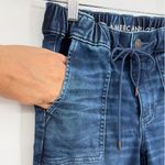 American Eagle Jogger Women Jeans Sz 2 Drawstring MInimalist Lounge Denim Preppy Blue Photo 2