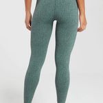 Gymshark grey and teal full length ribbed leggings size Medium Photo 1