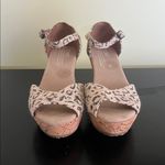 Toms  Women’s Cheetah Animal Print Open Toe Cork Wedge Heels Sandals Photo 5