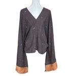 Kampang Jeans Brown Beaded Boho Top OS Size undefined Photo 2