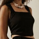 Free People FP BEACH by  Ribbed Daphne Top Black Medium Photo 1