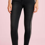 ZARA Z1975 Denim jeans with rhinestones on a sides skinny distressed hem sz 8 Photo 0