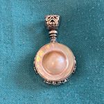 Artisan Sterling Silver 925 Mother of Pearl Blister Pearl Pendant Necklace Photo 1