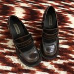 Steve madden Destroyer Bratz Preppy Academia Chunky Platform Brown Leather Loafers Boots Square ToeBlock Heel Y2K 90s Ankle #harness #campus #goth #grunge #Vintage 2000s indie whimsygoth gothic Size 8M Photo 0