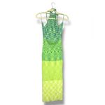 Future Collective With Alani Noelle Midi Halter Tie Neck Knit Sweater Dress XS Green Photo 4