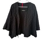 Elegant Black Textured Women's Cardigan Size M Photo 0