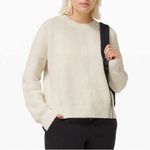 Lululemon NEW  New Heights Sweater Size 6 Cotton Antique White Cable Knit Crop Photo 11