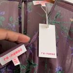 re:named  dress woman’s purple long sleeve floral sheer maxi New size medium Photo 5