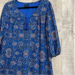 AUW  Women's BOHO Fully Lined Mini Dress Size Medium Peasant Dress 3/4 Sleeve Photo 2