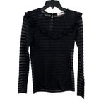 Parker Top Size Small (estimated) Black Sheer Ruffle New Photo 6