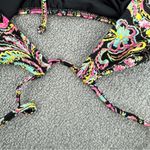 Victoria's Secret Victoria’s Secret Paisley Neon String Bikini‎ Bottoms Black Multi Small Photo 3