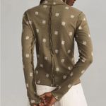 Pilcro  Olive green paisley long sleeve turtleneck top Photo 3