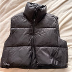 Black Cropped Puffer Vest Size M Photo 0