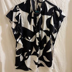 Nine West NWT Monochrome Abstract Blouse Photo 0