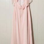 Azazie  Bridesmaid Formal Dress Rylee Blushing Pink Chiffon Size 14A Photo 7