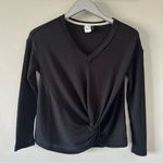Anthropologie  Akemi + Kin Black Waffle Knit Twist Knot Shirt Photo 1